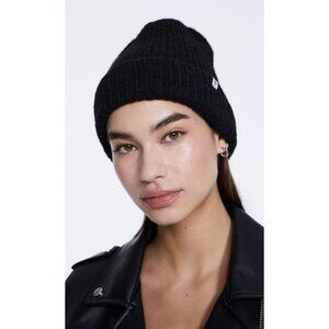 NWT STRADIVARIUS Unisex BASIC‎ MELANGE BEANIE Size OS Color Black